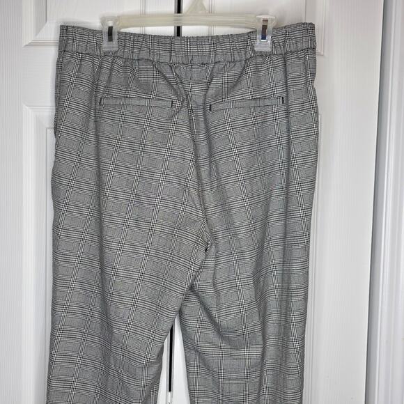 Loft Pull On Style Houndstooth Plaid Cropped Dress Pants Sz Large - Picture 7 of 11
